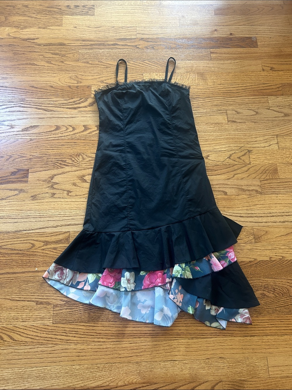 Stylish Black and Floral Dress